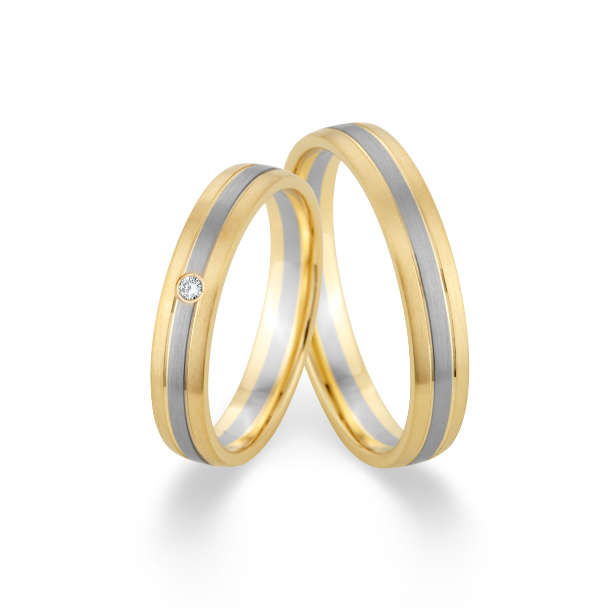 Wedding rings 585 Gelbgold, Weißgold+Pd 514791-40