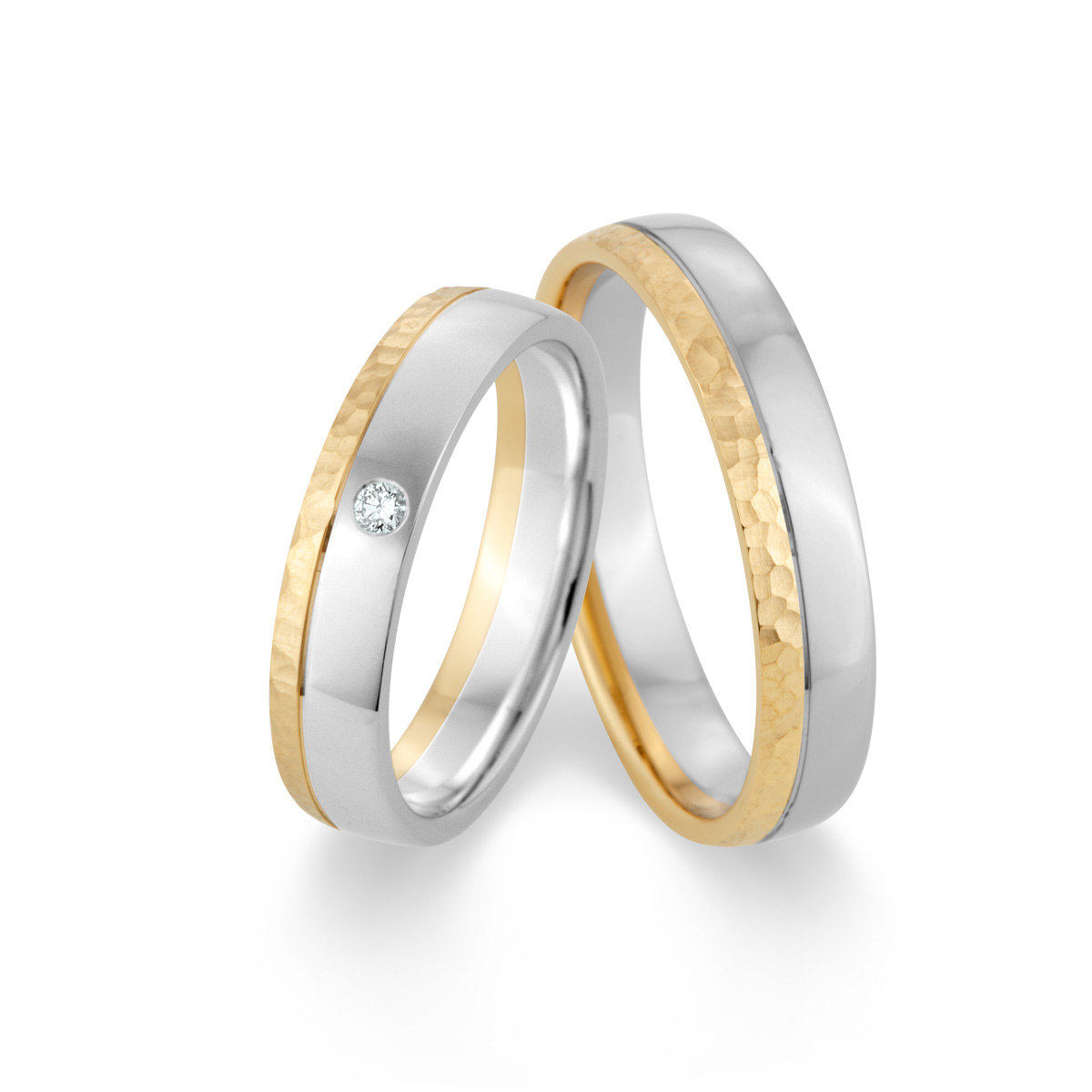 Wedding rings 585 Gelbgold, Weißgold+Pd 514794-45
