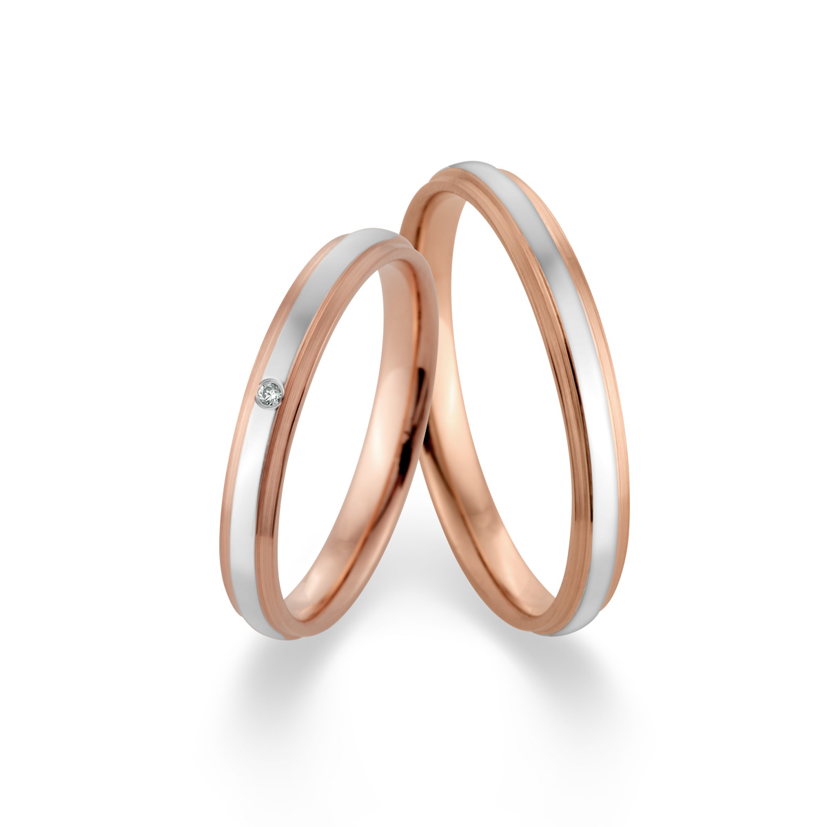 Wedding rings 950 Platin, 750 Rotgold 514795-30