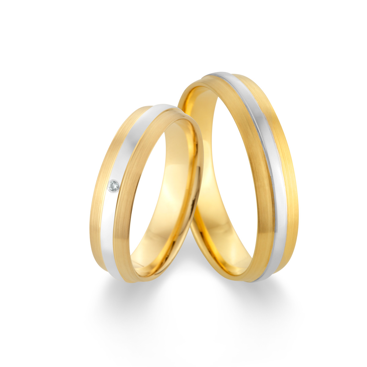 Wedding rings 585 Gelbgold, Weißgold+Pd 514795-50