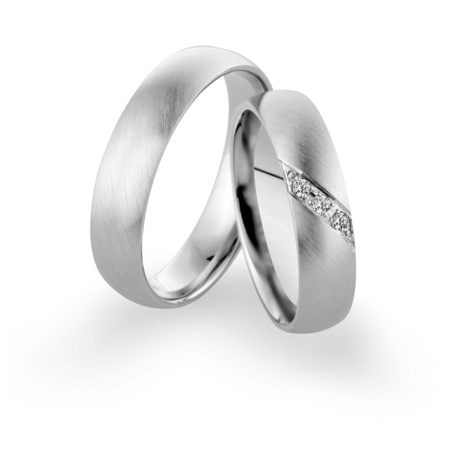 Wedding rings 585 Weißgold+Pd 517317-50
