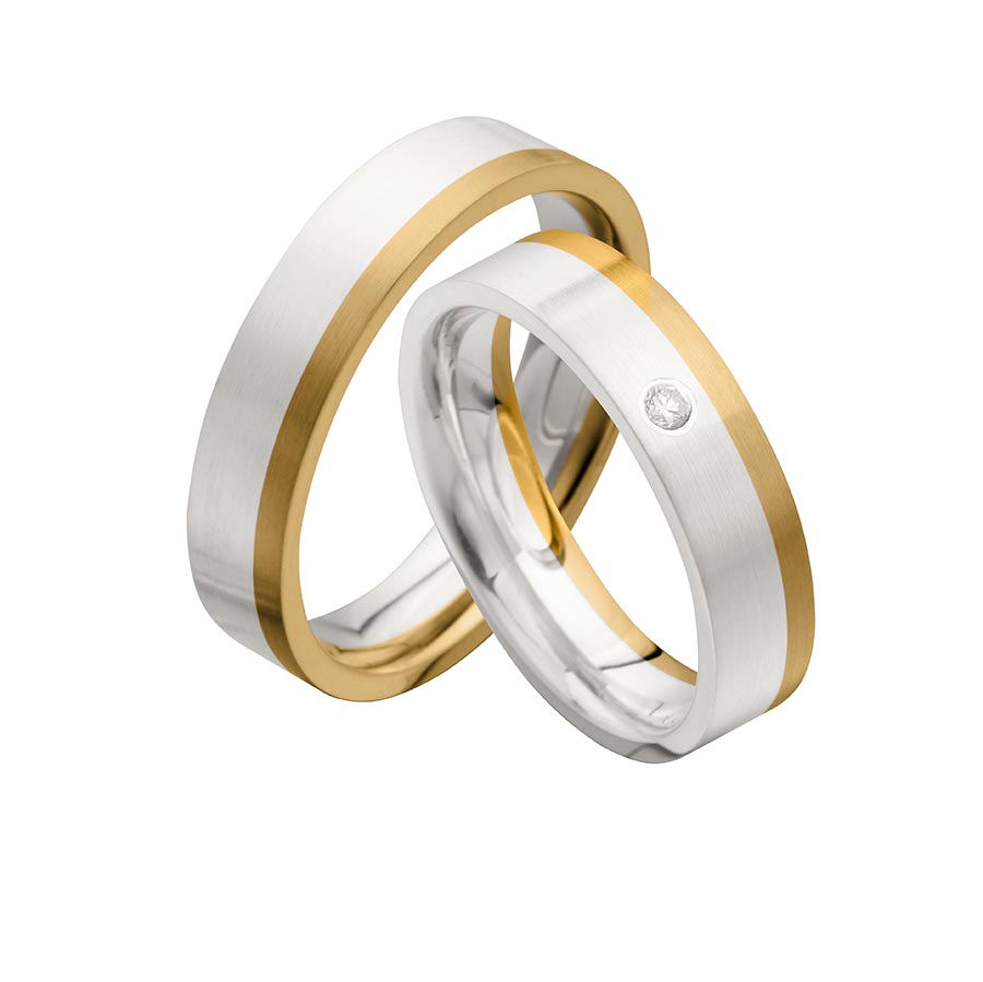 Wedding rings 500 Palladium, 333 Gelbgold 518104-50
