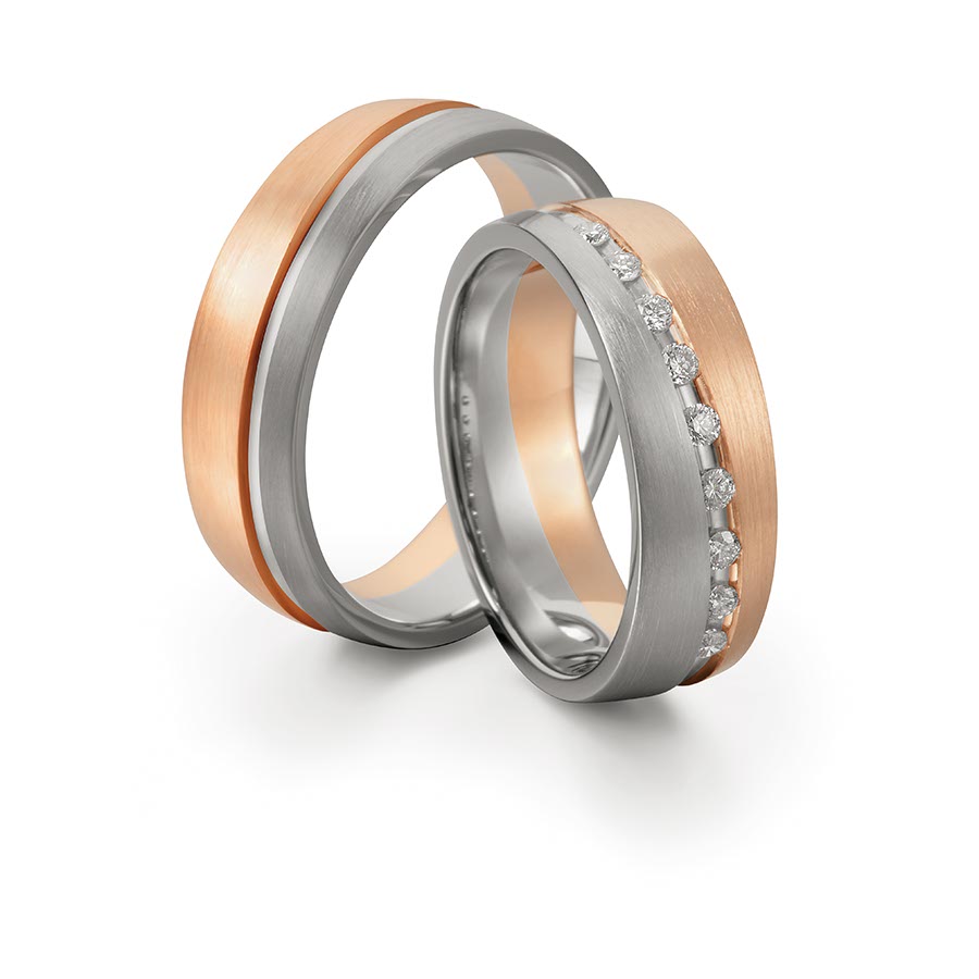 Wedding rings 500 Palladium, 333 Rotgold 518113-65