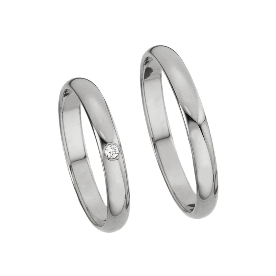 Wedding rings 585 Weißgold+Pd 511009-30