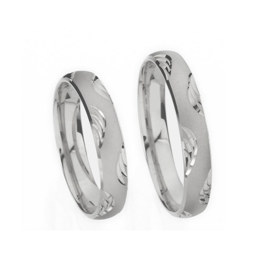 Wedding rings 585 Weißgold+Pd 512595-40