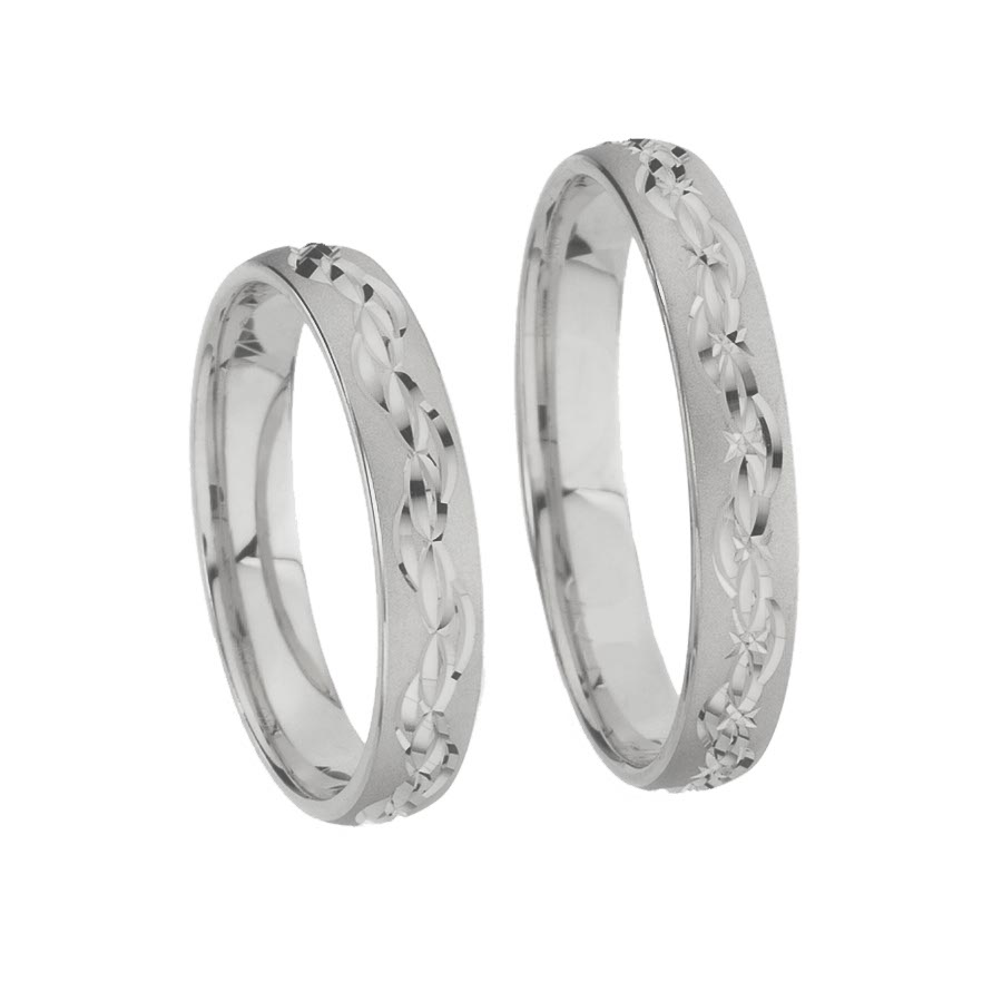 Wedding rings 585 Weißgold+Pd 512596-40