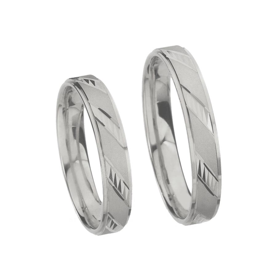 Wedding rings 585 Weißgold+Pd 512597-40