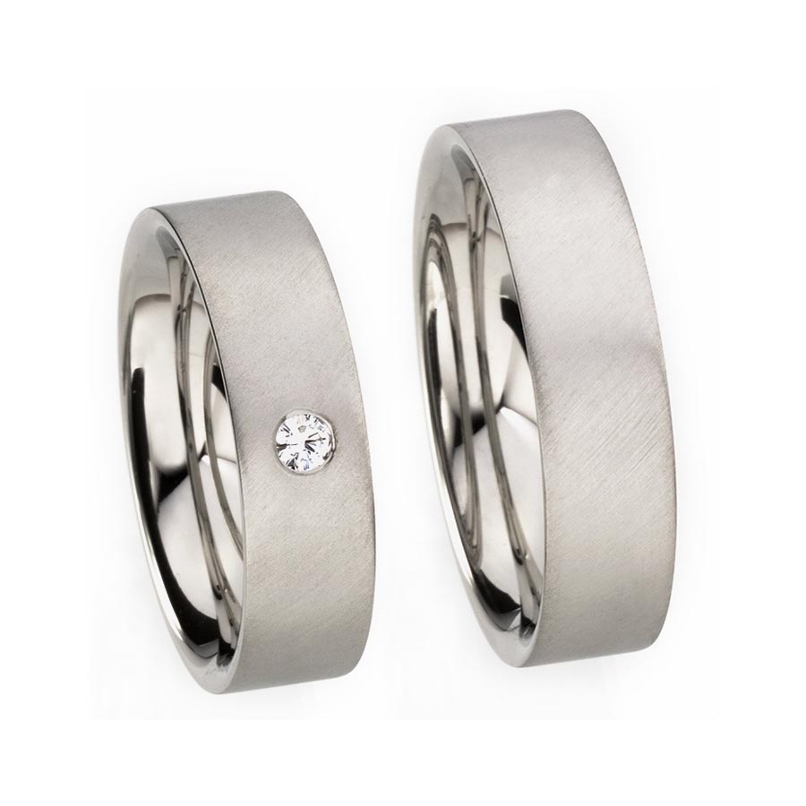 Wedding rings 750 Weißgold+Pd 513134-60