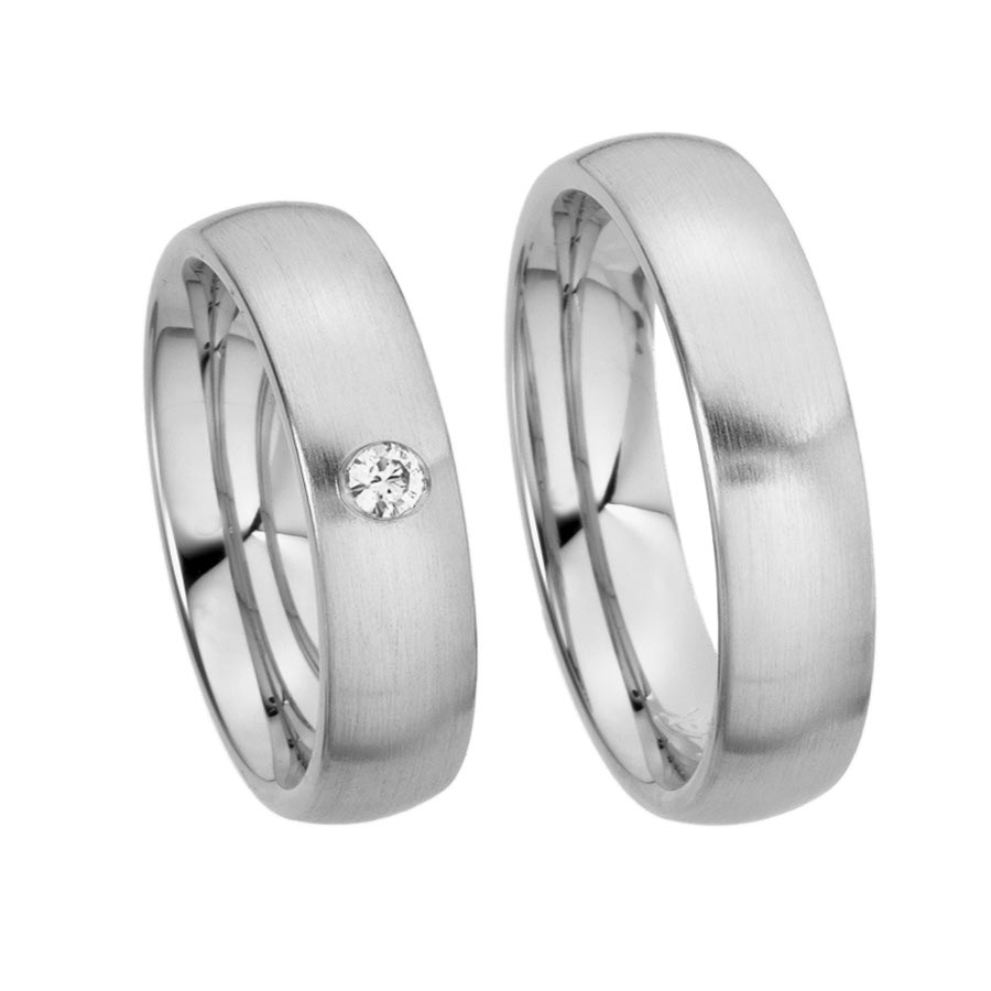 Wedding rings 750 Weißgold+Pd 513136-60