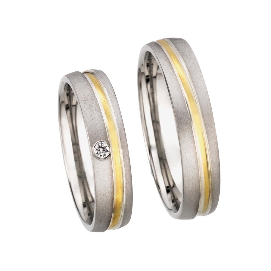 Wedding rings 585 Gelbgold, Weißgold+Pd 513200-50