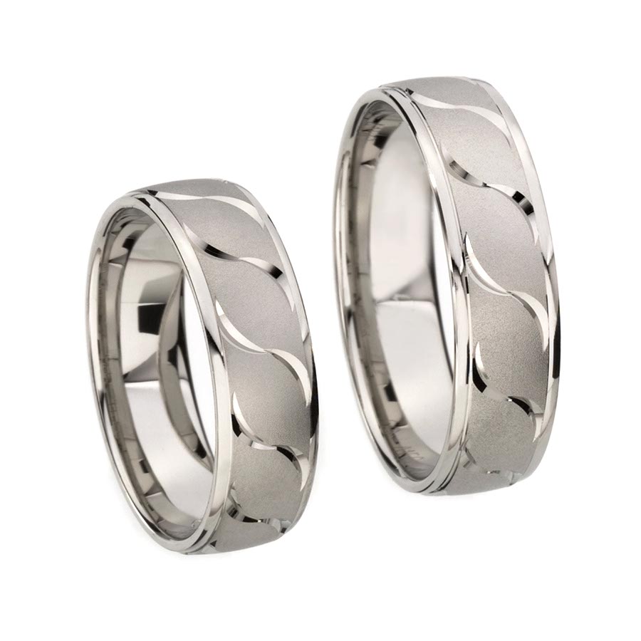 Wedding rings 585 Weißgold+Pd 514150-60