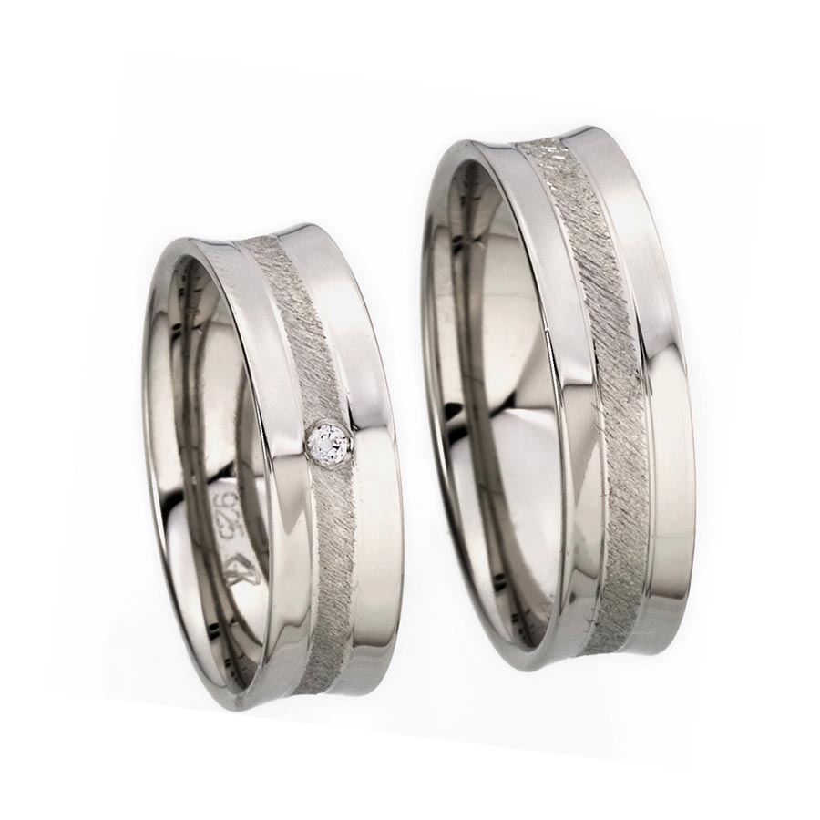 Wedding rings 585 Weißgold+Pd 514167-60