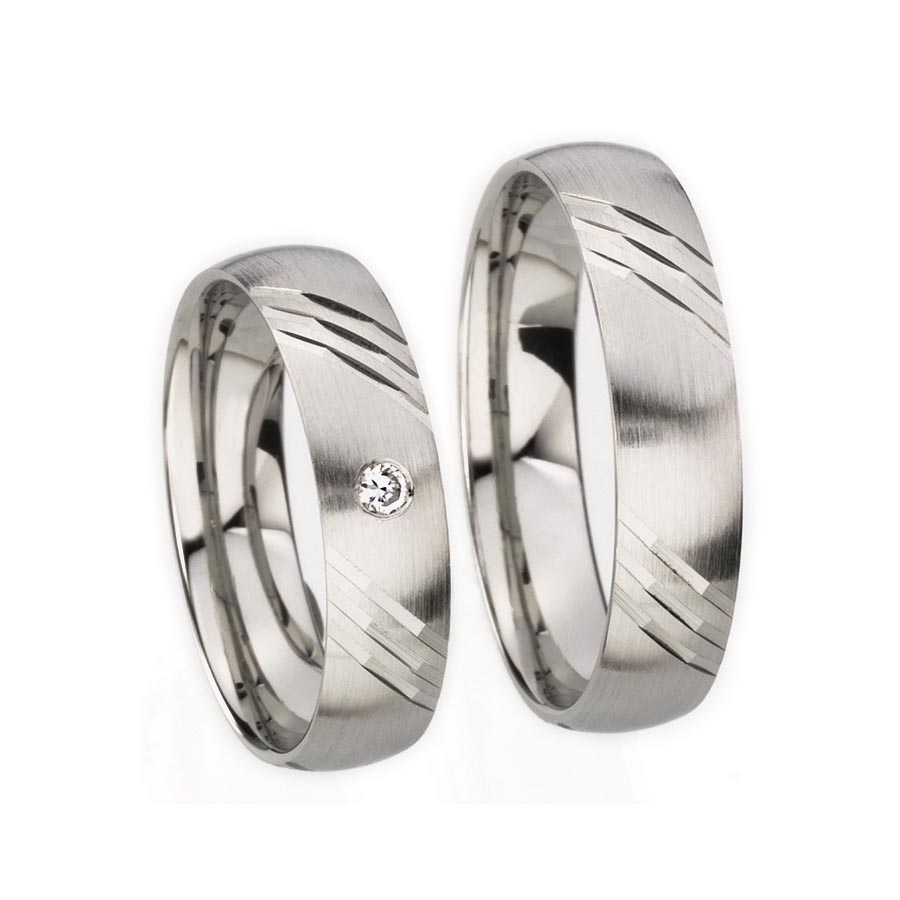 Wedding rings 585 Weißgold+Pd 514174-50
