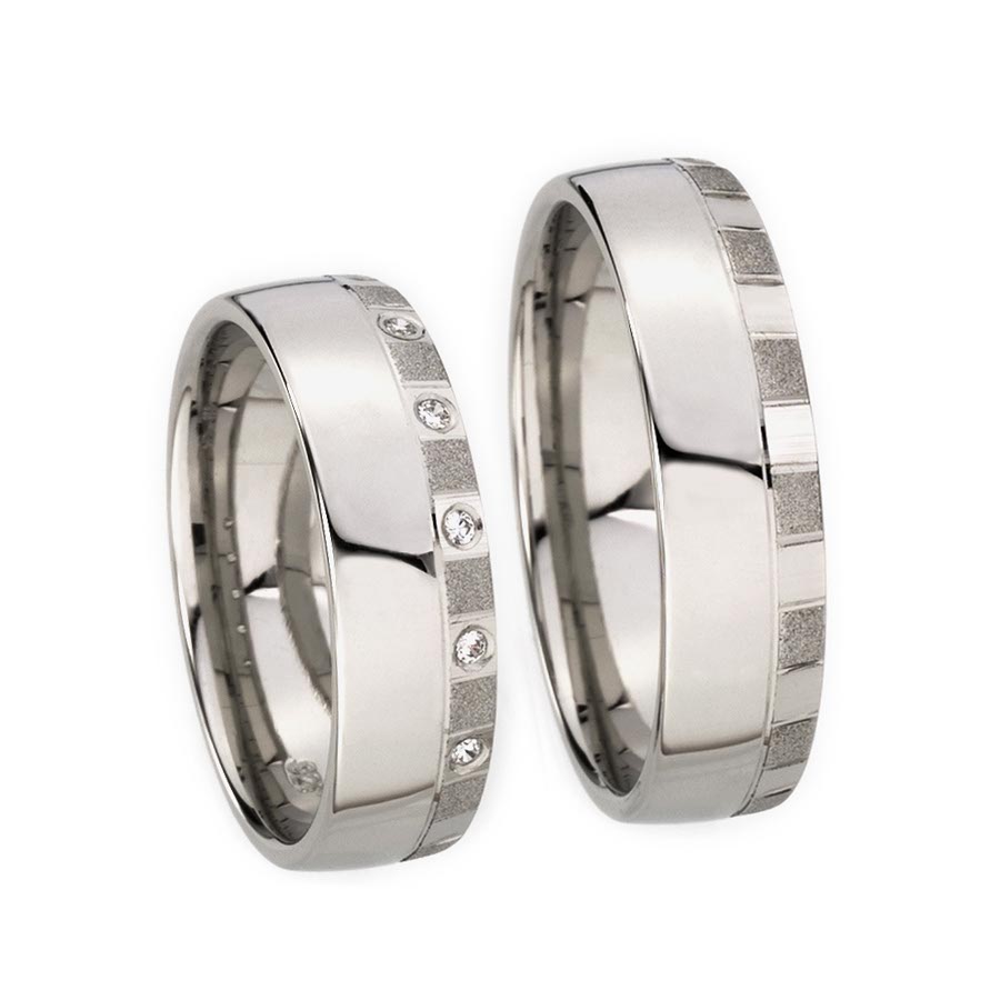 Wedding rings 585 Weißgold+Pd 514177-60