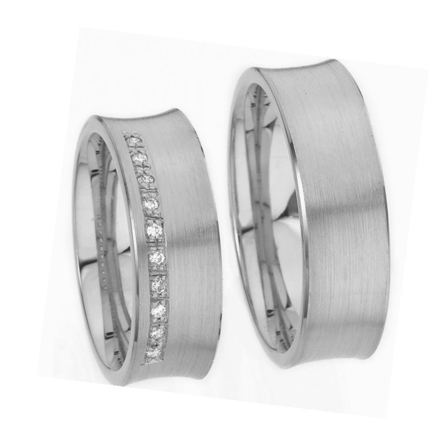 Wedding rings 585 Weißgold+Pd 514182-70