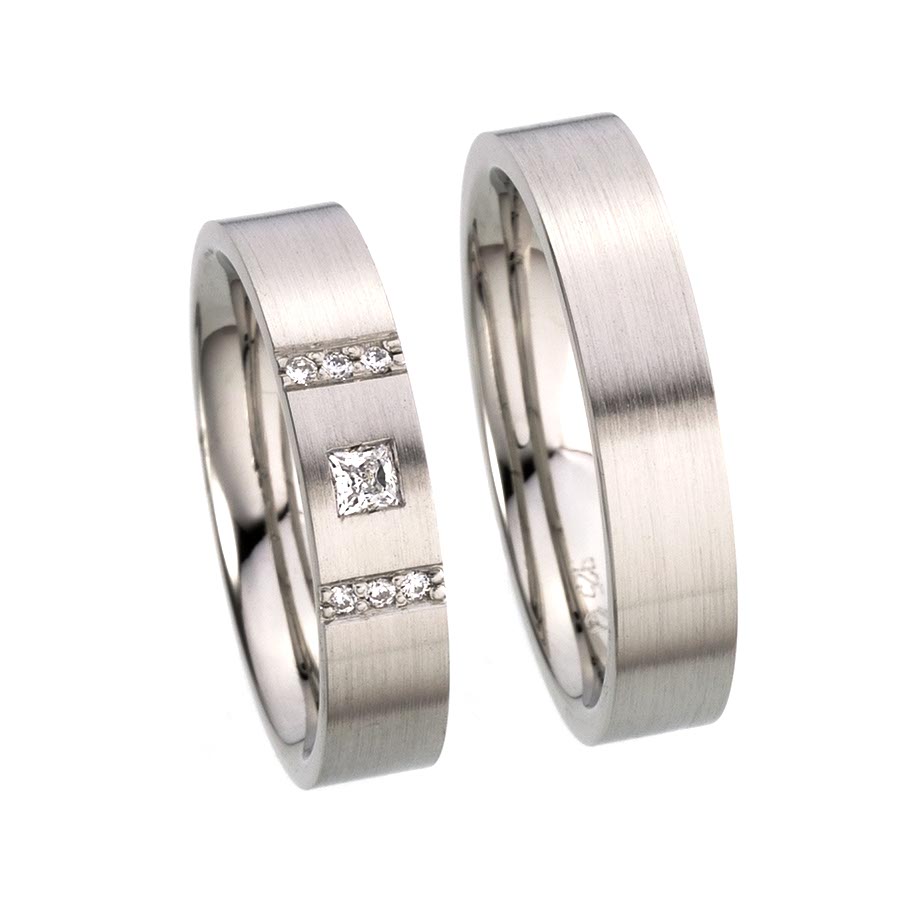 Wedding rings 585 Weißgold+Pd 514184-50
