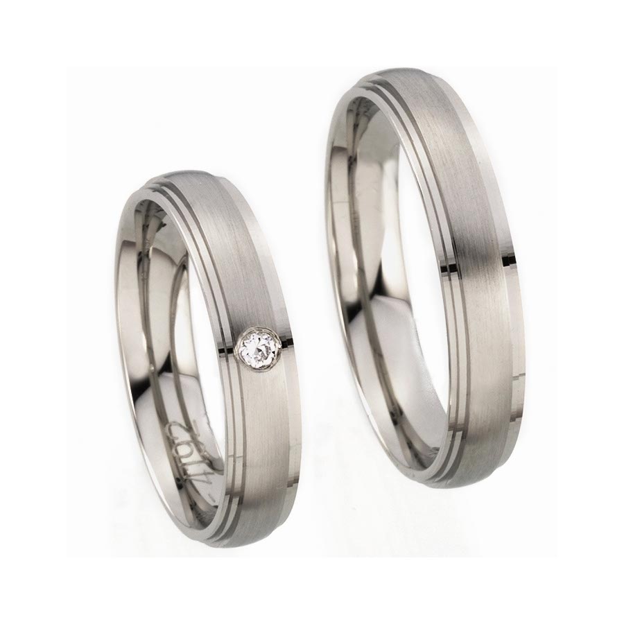 Wedding rings 585 Weißgold+Pd 514192-45