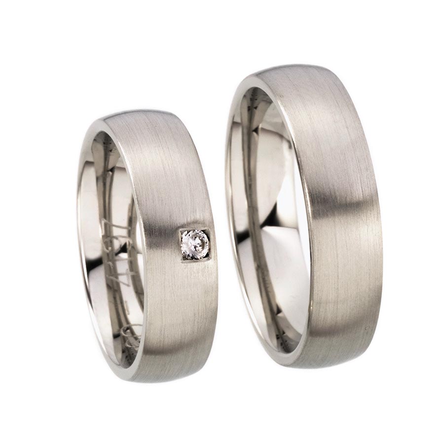 Wedding rings 585 Weißgold+Pd 514197-60