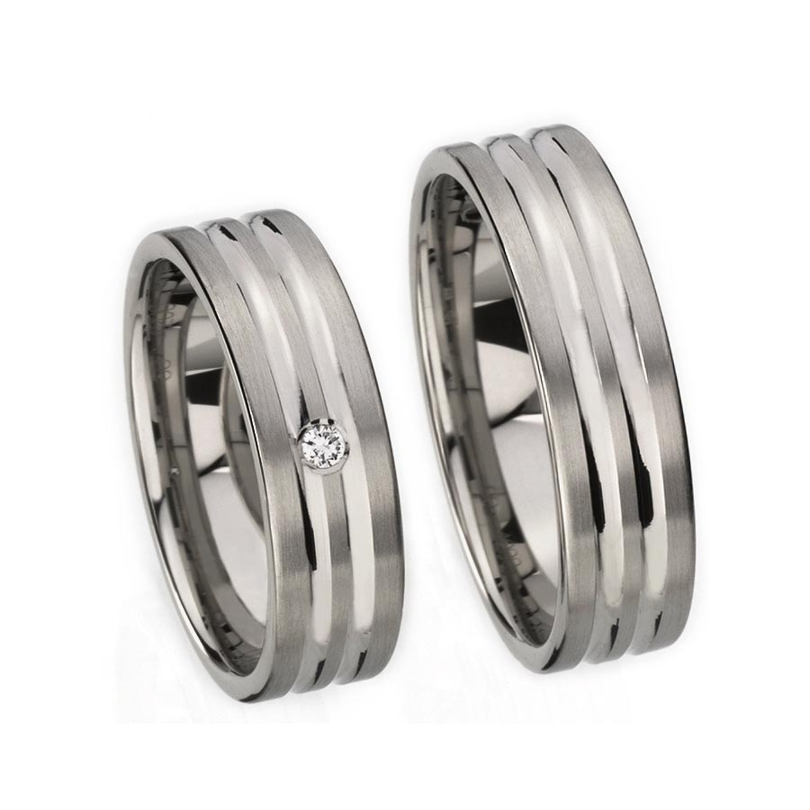 Wedding rings 585 Weißgold+Pd 514200-60