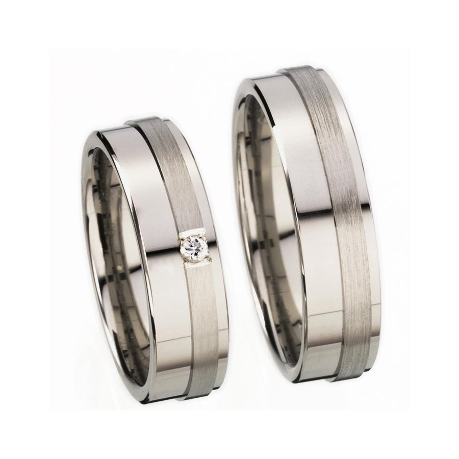 Wedding rings 585 Weißgold+Pd 514201-60