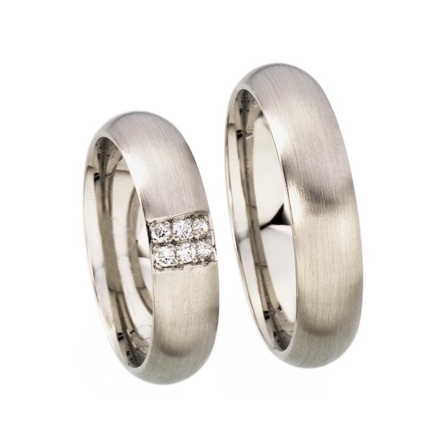 Wedding rings 585 Weißgold+Pd 514202-55