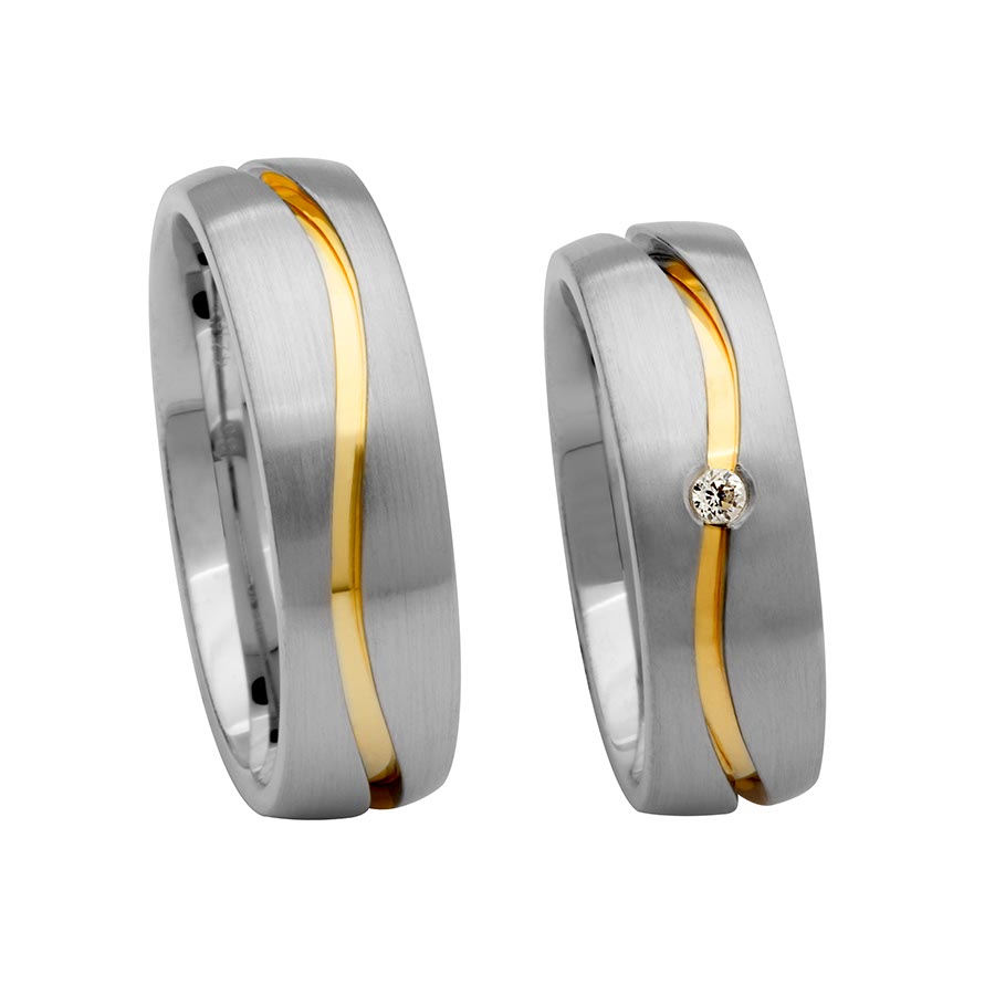 Wedding rings 925 Silber, 333 Gelbgold 514216-65