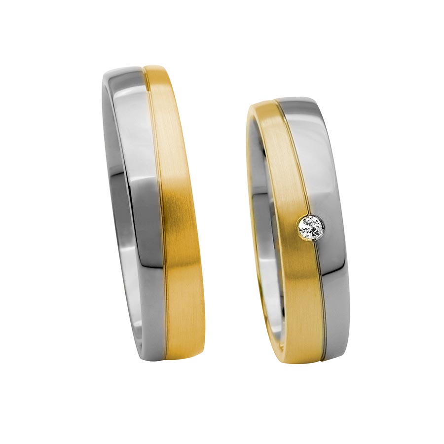 Wedding rings 925 Silber, 333 Gelbgold 514246-50