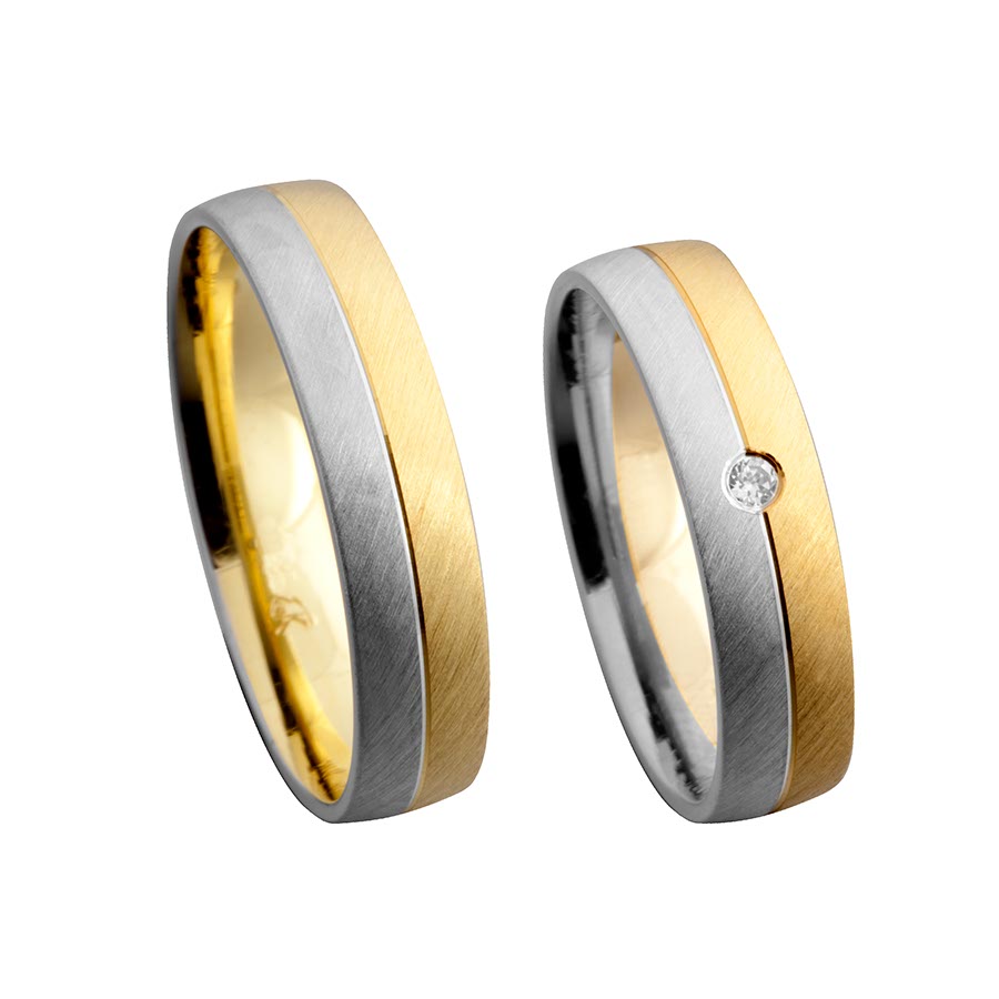Wedding rings 333 Gelbgold, Weißgold+Pd 514255-50