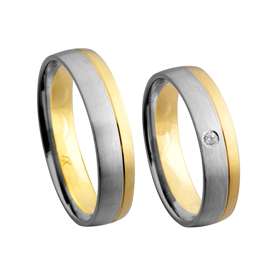 Wedding rings 333 Gelbgold, Weißgold+Pd 514256-50