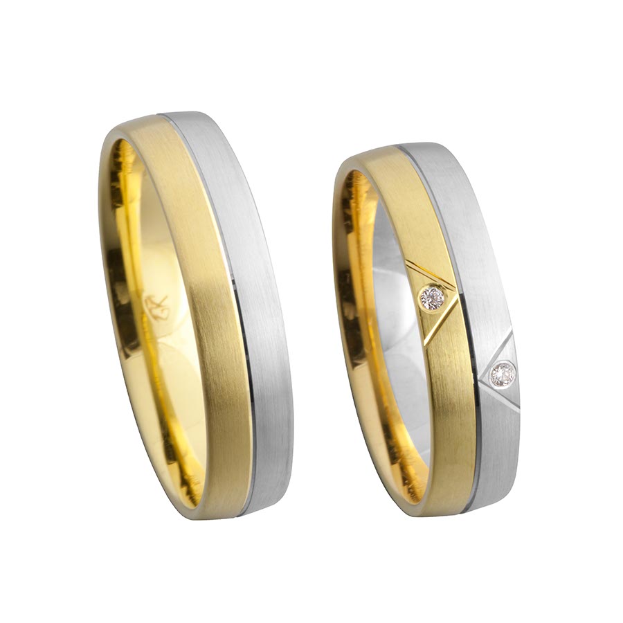 Wedding rings 585 Gelbgold, Weißgold+Pd 514257-50