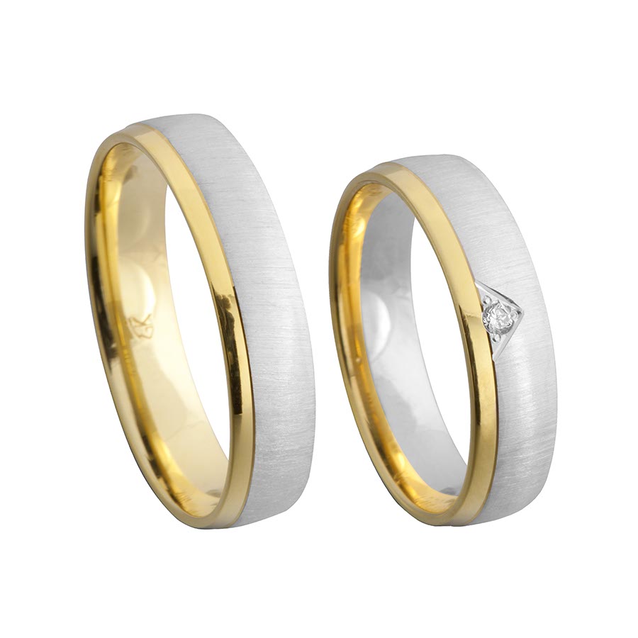 Wedding rings 333 Gelbgold, Weißgold+Pd 514258-50