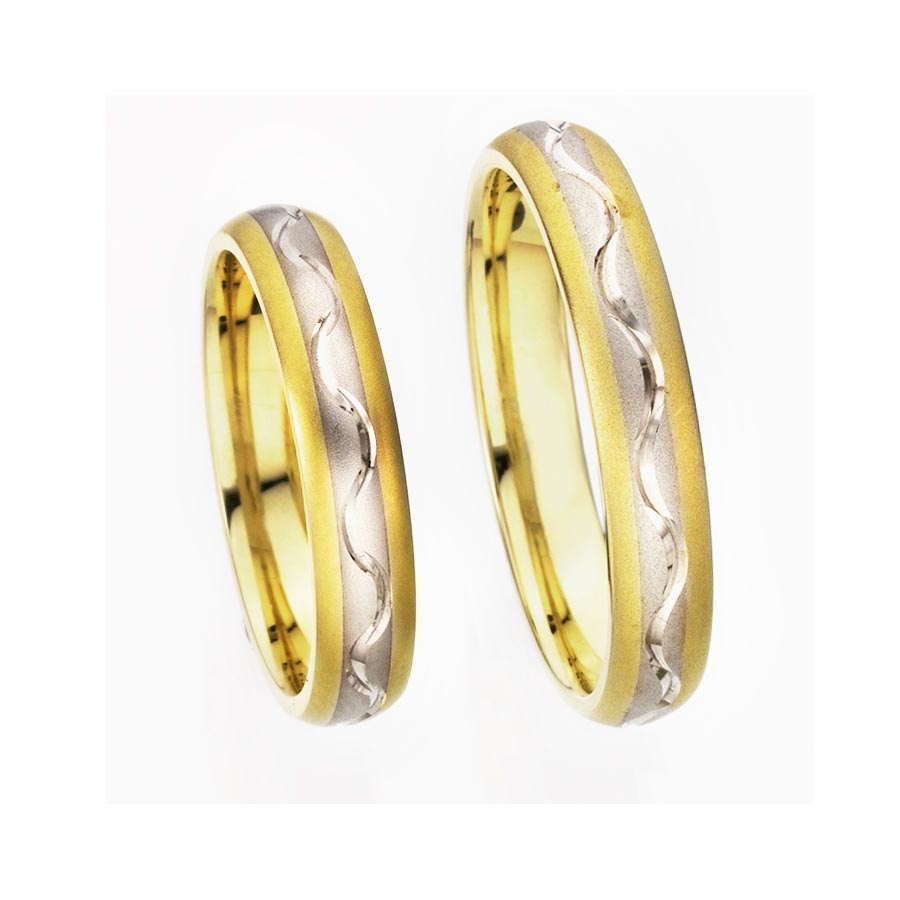 Wedding rings 585 Gelbgold, Weißgold+Pd 514303-40