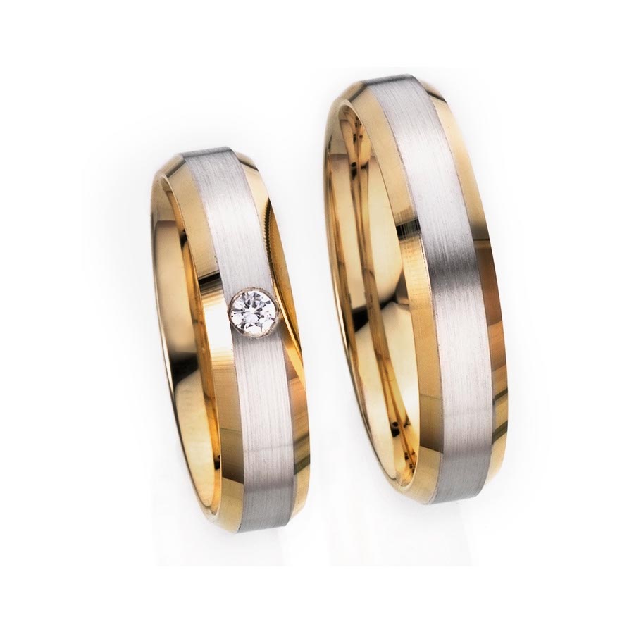 Wedding rings 375 Rotgold, Weißgold+Pd 514312-50