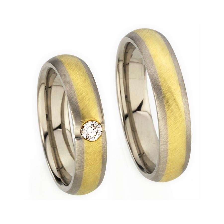 Wedding rings 585 Gelbgold, Weißgold+Pd 514330-50