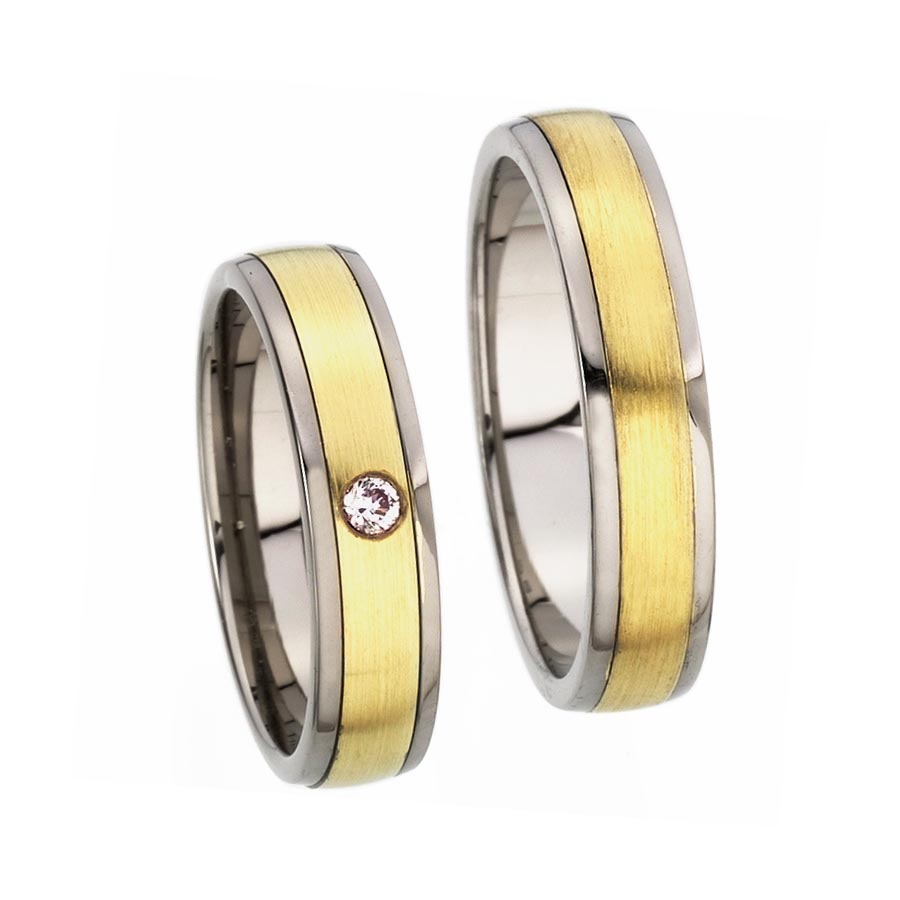 Wedding rings 585 Gelbgold, Weißgold+Pd 514339-50