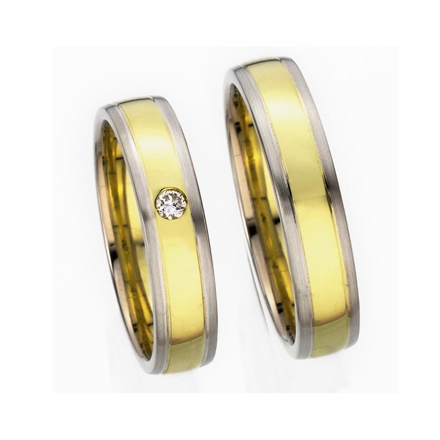 Wedding rings 585 Gelbgold, Weißgold+Pd 514341-50