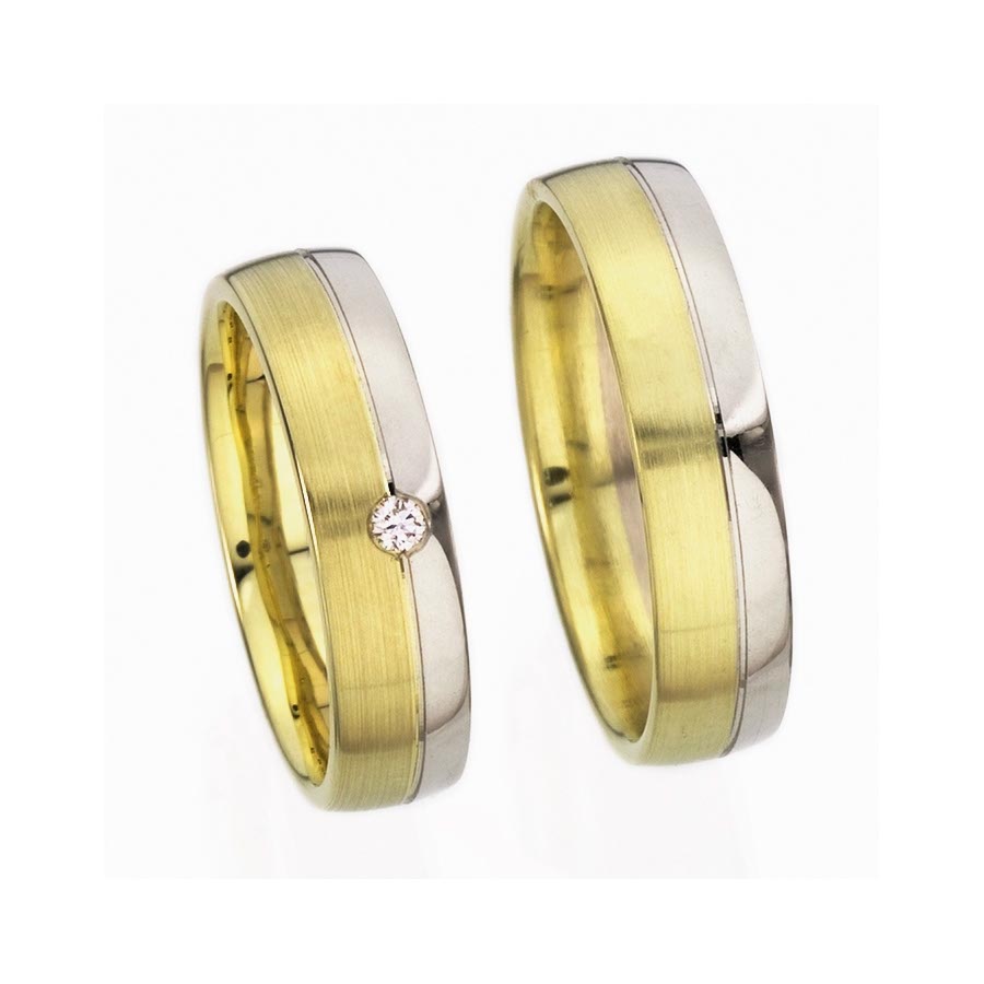 Wedding rings 585 Gelbgold, Weißgold+Pd 514347-50
