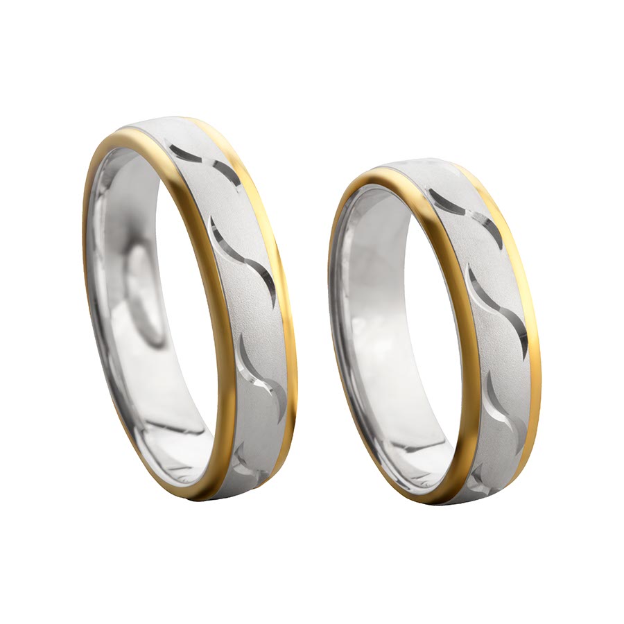 Wedding rings 585 Gelbgold, Weißgold+Pd 514355-50