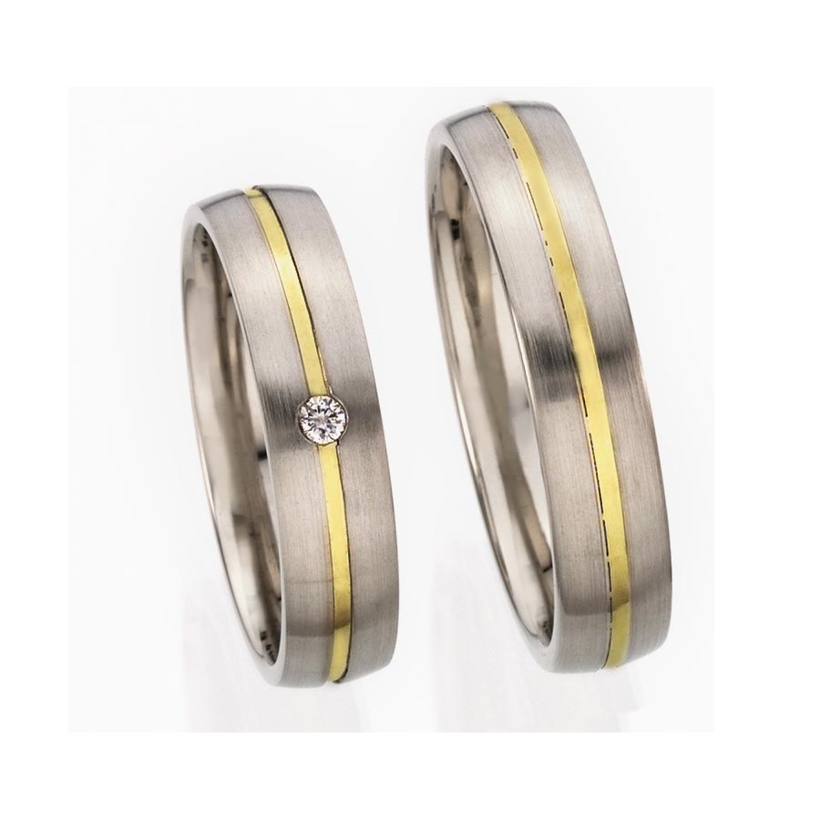 Wedding rings 585 Gelbgold, Weißgold+Pd 514357-50