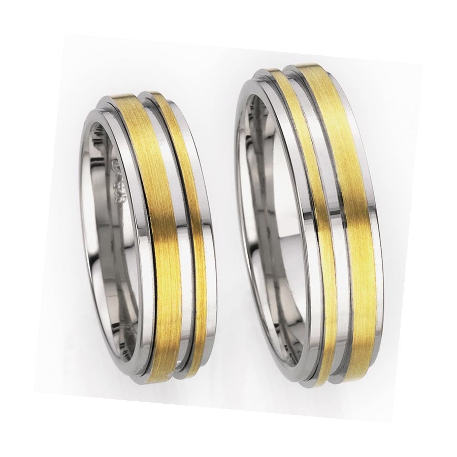 Wedding rings 925 Silber, 333 Gelbgold 514363-60
