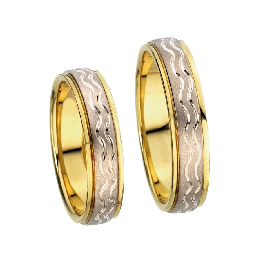 Wedding rings 585 Gelbgold, Weißgold+Pd 514364-50