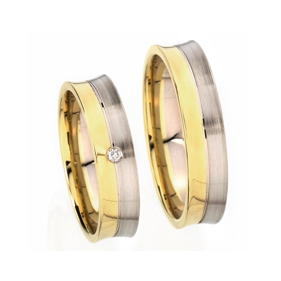 Wedding rings 585 Gelbgold, Weißgold+Pd 514368-50