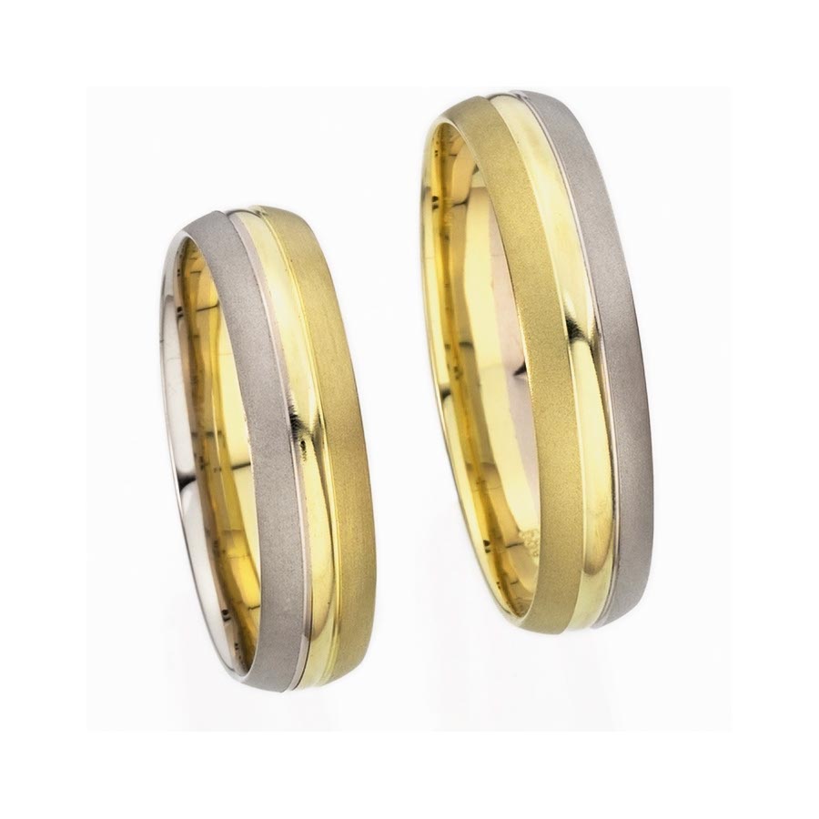 Wedding rings 585 Gelbgold, Weißgold+Pd 514370-50