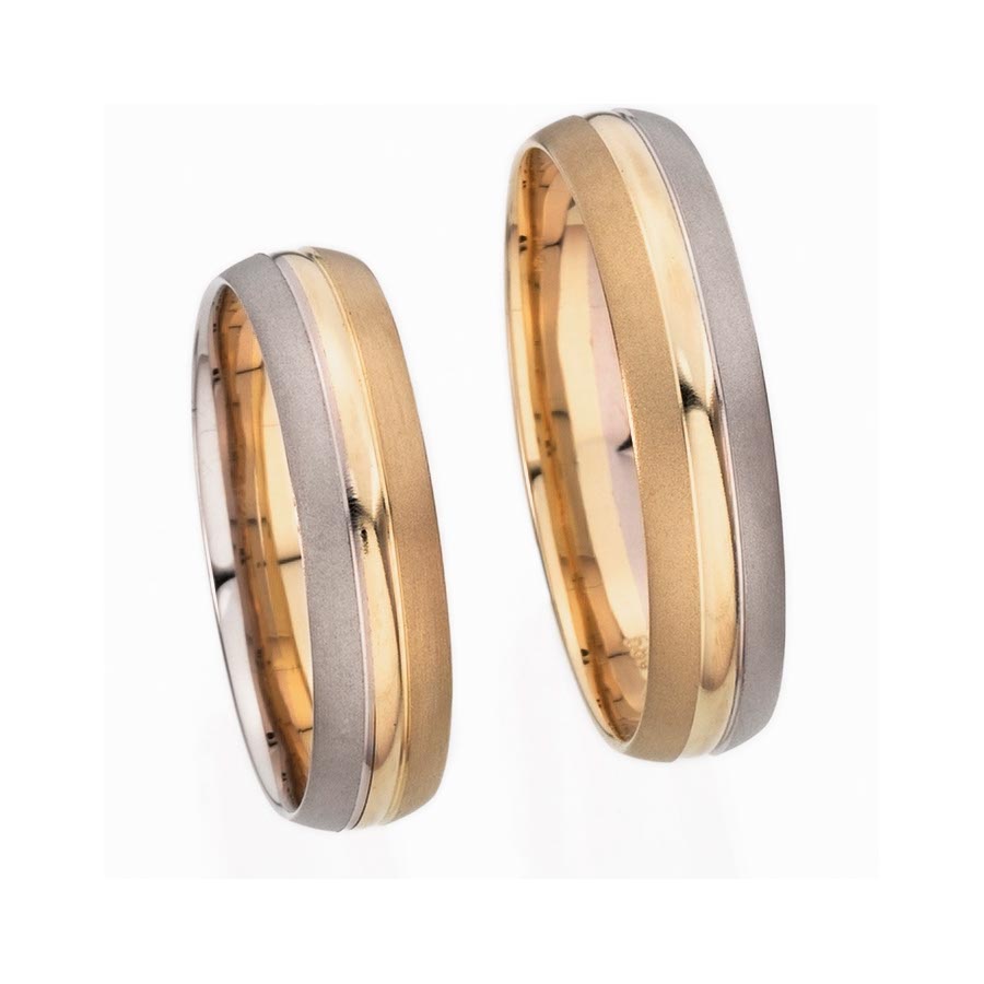 Wedding rings 950 Platin, 750 Rotgold 514370-50