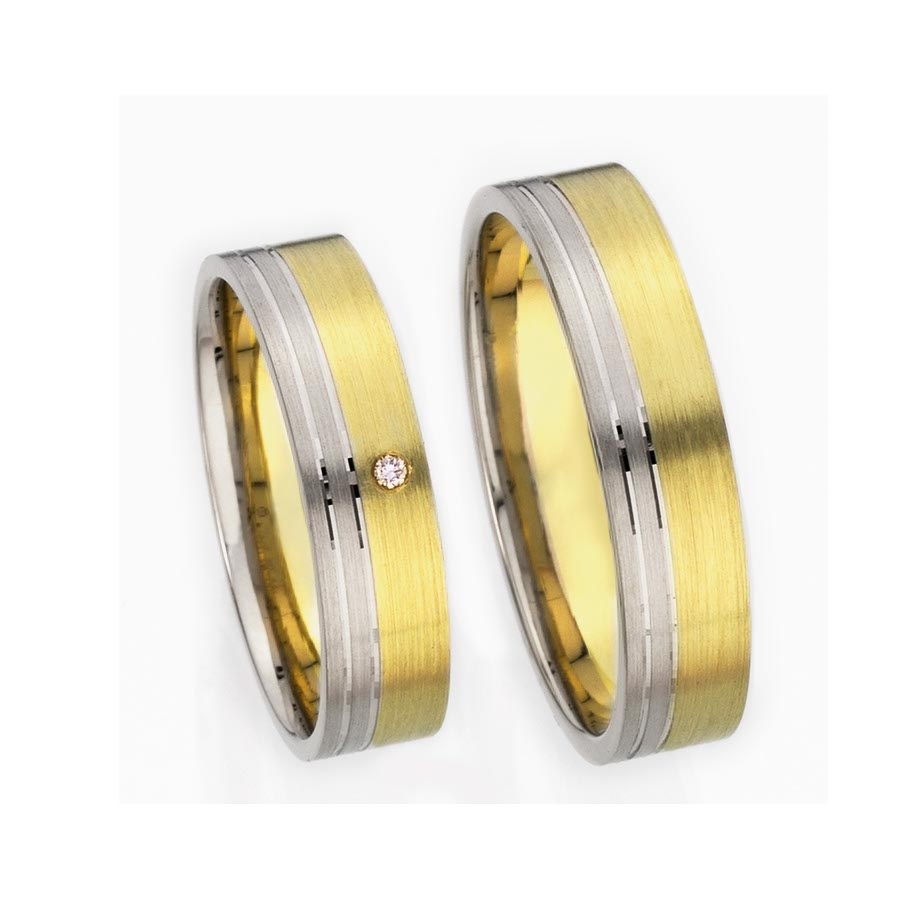 Wedding rings 585 Gelbgold, Weißgold+Pd 514373-50