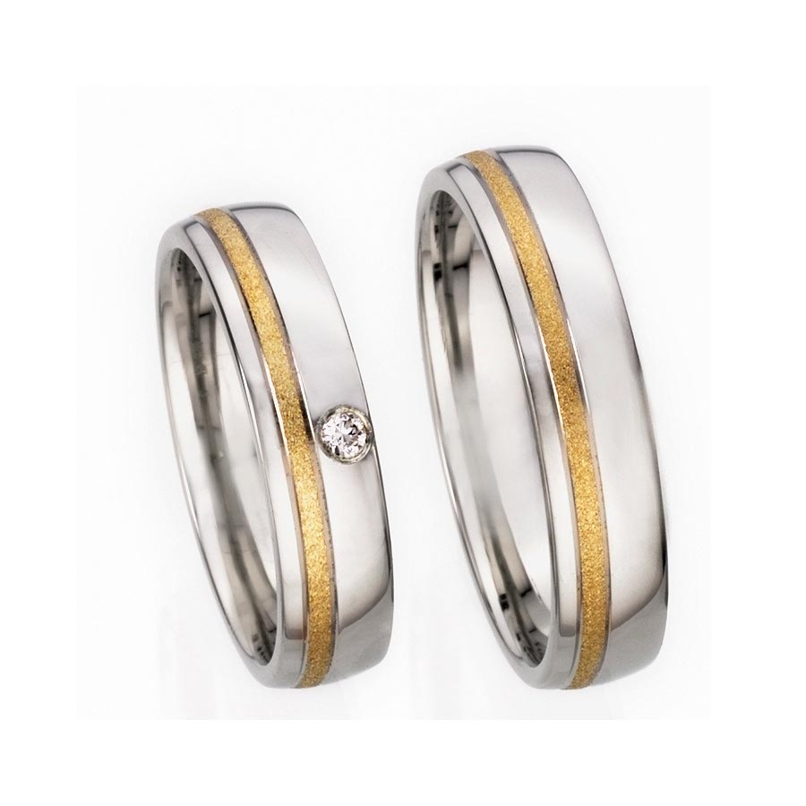 Wedding rings 333 Gelbgold, Weißgold+Pd 514381-50