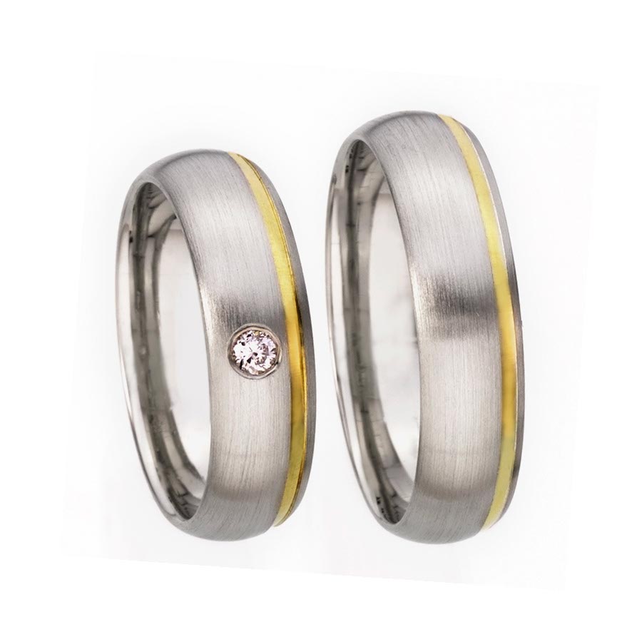 Wedding rings 333 Gelbgold, Weißgold+Pd 514383-60