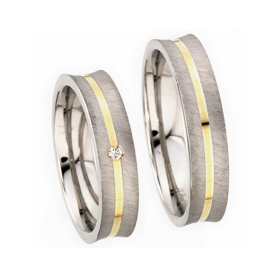 Wedding rings 925 Silber, 333 Gelbgold 514384-50
