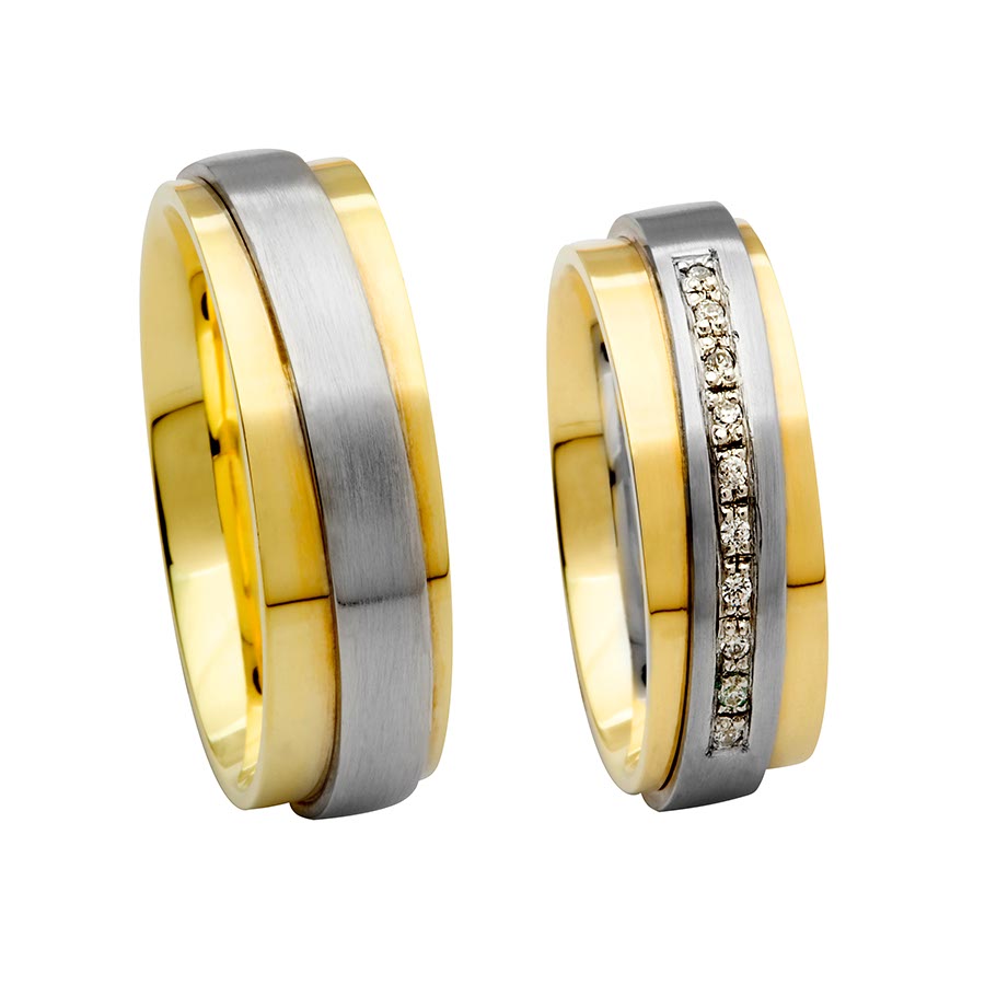 Wedding rings 925 Silber, 333 Gelbgold 514385-80