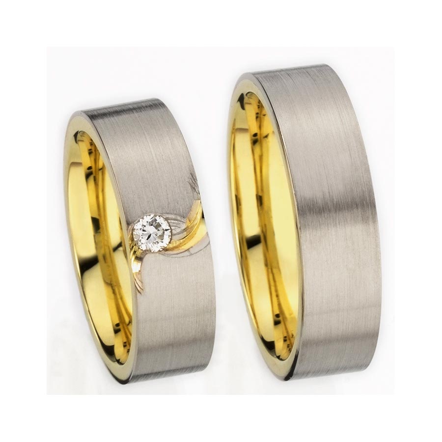 Wedding rings 925 Silber, 333 Gelbgold 514390-65